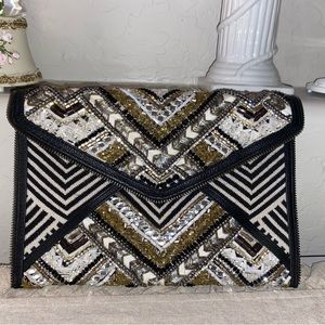 Rebecca Minkoff beaded envelope clutch
